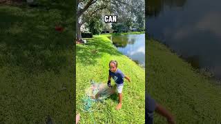 Kid throws fish but hits a sign 😂 [upl. by Ilecara897]