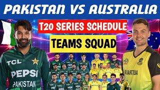 Pakistan vs Australia T20 series Schedule 2024 🏏  Pakistan Squad 🏏  Australia Squad [upl. by Naenej903]