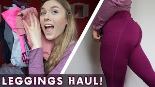 Leggings Haul  Try on HampM  GymShark  ElleSport  Penn  Primark [upl. by Ahtera417]