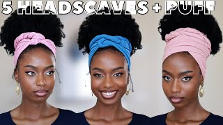 6 QUICK amp EASY WAYS TO STYLE HEADSCARVES  HEADWRAPS WITH HIGH PUFF [upl. by Wetzel801]