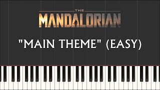 Star Wars The Mandalorian  Main Theme EASY Synthesia Piano [upl. by Calloway]