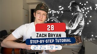 How To Play “28” by Zach Bryan on Guitar [upl. by Kunin]