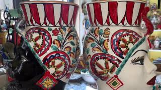 Teste di Moro di Caltagirone Ceramiche Artistiche Vendita su httpssiciliabeddashopcom [upl. by Akkina474]