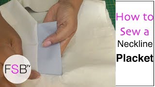 Sewing a Neckline Placket [upl. by Yttak]