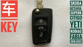 Skoda Superb Yeti Octavia Fabia Citigo Kodiaq Key Fob Battery Replacement 20182023 [upl. by Ativ840]