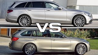 2019 Mercedes CClass Estate vs 2018 BMW 3 Series Touring [upl. by Spanjian24]