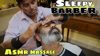 Asmr Intense head massage back massage neck cracking by Indian barber Sarwan [upl. by Ahsiemak712]