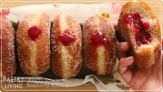 So Soft Fluffy Yeast Donuts with Raspberry Filling  Jelly Donuts [upl. by Rape48]