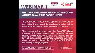 CRAFTOA Webinar The OpenAIRE Graph and its Connection with EOSC and the EOSC EU Node [upl. by Leacock384]