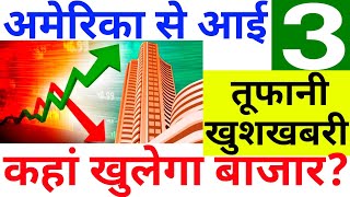 अमेरिका से आई 3 तूफानी खुशखबरी कल कहां खुलेगा बाज़ार  24 January Nifty Bank Nifty Prediction [upl. by Tuorah]