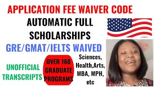 USA Automatic Full Scholarships to 80 Admitted Graduate Students No Application Fee [upl. by Myrah]