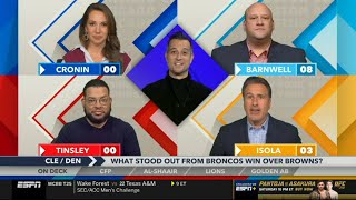 quotBo Nix to Playoffquot  Around the Horn react to Denver Broncos beat Cleveland Browns 4138 in Week 13 [upl. by Alleoj]