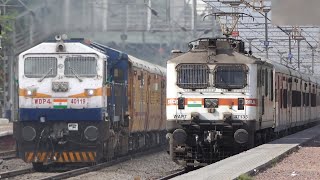 Terrific HONKING Trains  Diesel vs Electric  Indian Railways [upl. by Yrtnahc]