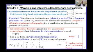 Ingénierie des fondationsChapitre1  Mécanique des sols Partie 18Contraintedilatance Exemple [upl. by Maxfield]