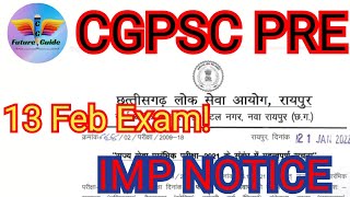 CGPSC PRE EXAM UPDATE [upl. by Ahsoym]