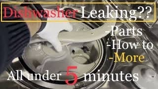 Quick Fix Kenmore  Whirlpool Dishwasher leaking underneath from Diverter Motor shaft [upl. by Purdum]