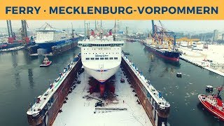 Spectacular movement of dock amp ferry MECKLENBURGVORPOMMERN in Gdańsk Stena Line [upl. by Agler]