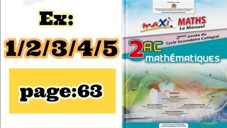 symétrie axiale maxi maths 2AC exercices 12345 page 63 [upl. by Eniloj]