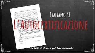 Lezione 6  ITALIANO A1  LAUTOCERTIFICAZIONE  Mastrangelo  Lascia un commento per la presenza [upl. by Tigdirb412]