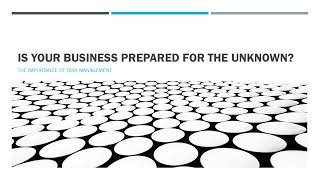 Risk Management for Small Business Continuity riskmanagement risk BusinessContinuity [upl. by Airdnaxela]