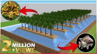 Integrated COCONUT and FISH Farming  Integrated Farming System Planning amp Ideas  Farm Design [upl. by Anecuza215]