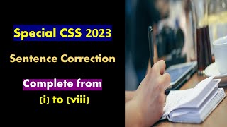 Sentence Correction  Special CSS 2023  English Precis amp Composition  Special CSS 2023 [upl. by Yrrad756]