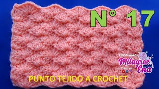 Punto N° 17 tejido a crochet Punto ABANICOS CERRADOS a crochet para colchitas o mantitas de Bebe [upl. by Mulry]