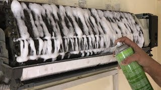 Air Conditioner Cleaning Indoor and Outdoor Unit Using NuCalgon Coil Cleaner [upl. by Tamaru]