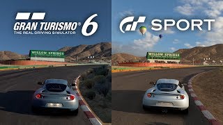 GT SPORT vs GT6  Willow Springs  Lotus Evora 09 beta 108 [upl. by Shannon]