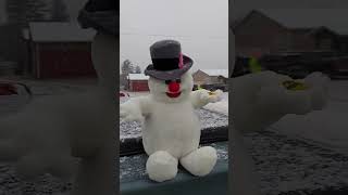 Gemmy 1998 frosty the snowman plush pink flower [upl. by Kcirb]