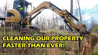 Land Clearing with CAT 304 Excavator [upl. by Abbott623]