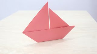 How to Make a Paper Sailboat Easy  Origami Sailboat [upl. by Mccready294]