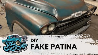 DIY Fake Patina Paint on Restomod Truck DJS Customs [upl. by Lashond]