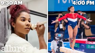 Olympic Gold Medalist Jordan Chiles Entire Routine From Waking Up to Winning Medals  Allure [upl. by Ploch]