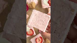 The best no bake strawberry cheesecake squares dessert cheesecake fooddolls [upl. by Nayar]