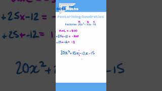 Factorising Harder Quadratics Splitting the Middle Term gcsemaths factorise algebra quadratic [upl. by Einnob177]