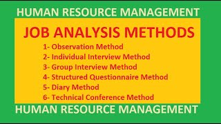 Job Analysis Methods in HRM [upl. by Jacquelyn]