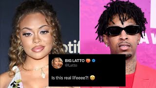 21 Savage Gets Latto’s FULL NAME Tatted  Latto Responds [upl. by Lennor]