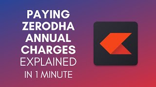 How To Pay Zerodha Annual Charges In 2024 [upl. by Lleznov]