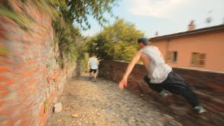 Bike vs Parkour Chase in Ivrea Italy [upl. by Kaiulani]