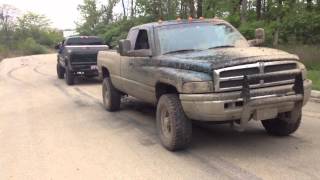 TUG A TRUCK 12 Valve Cummins vs SAS LB7 Duramax [upl. by Nimzaj]