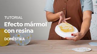 Tutorial Craft cómo crear el efecto mármol con resina acrílica  Flo Corretti  Domestika [upl. by Novets]