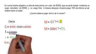 Interés Simple Ejercicio Calcular el Monto paso a paso [upl. by Albertson]