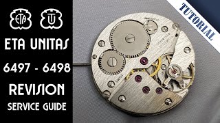 ETA Unitas cal 6497  6498  Revision service tutorial guide  Seagull ST3600 Movement Uhrwerk DIY [upl. by Ahtnamas204]