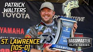 Patrick Walters wins 2023 Bassmaster Elite at the St Lawrence River with 105 pounds [upl. by Neelyam]