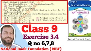 Class 9 Exercise 34 NBF Maths Ex 34 Class 9th federal board FBISE Math national Book foundation [upl. by Arlana765]