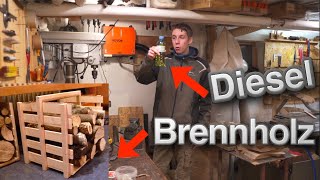 Werkstatt heizen für 109€😮  Extrem praktische Brennholz Kiste bauen [upl. by Constancy698]