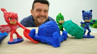 PJ Masks español Colores para niños y los moldes de barro [upl. by Shorter]