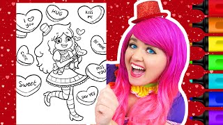 Coloring Kimmi The Clown Valentines Day Candy [upl. by Hallock]