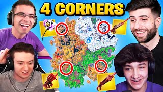 The 4 CORNER ALL EXOTICS Challenge in Fortnite Chapter 4 [upl. by Norine]